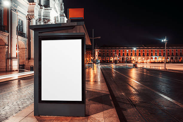 Night city billboard mockup