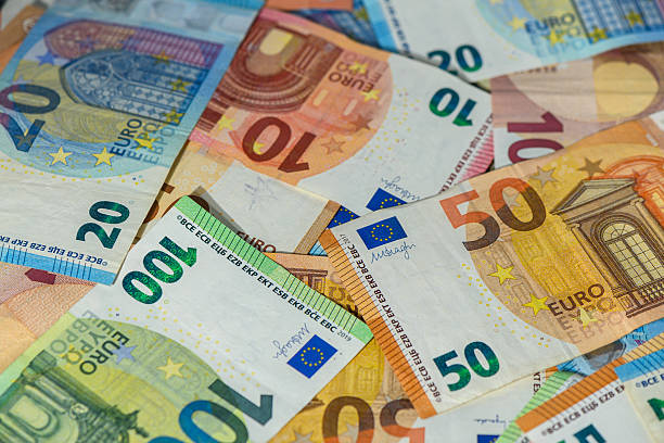 istock Euro Cash Background with Mixed Banknotes 2235032654