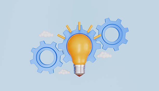 istock Lightbulb with gears, Implement business idea, Lamp with cog, Innovation idea concept 2235036061