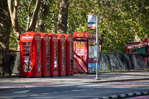 A typical red payphone in London