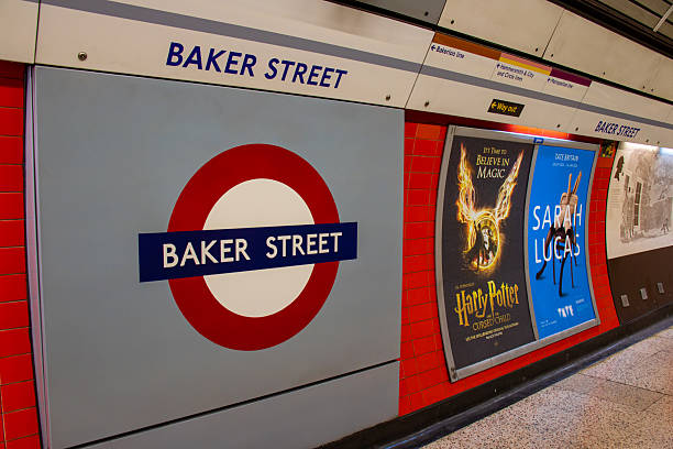 London, England - Oct 10th, 2023: Baker Street Underground station platform