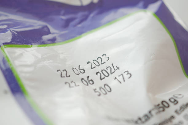 istock Package with expiration dates and product details in close-up view 2235058520