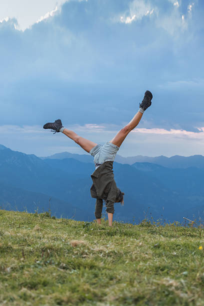 istock Handstand on a mountain outdoors 2235062798