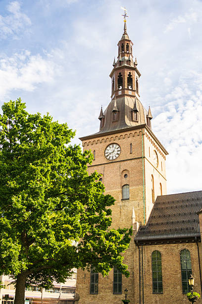 istock Oslo Cathedral rising above green tree in Norway 2235062810