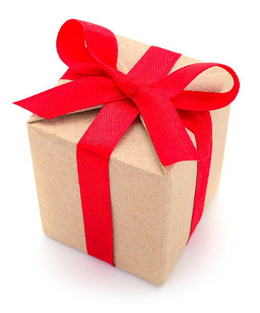 istock Gift box with red ribbon bow isolated on white background 2235064389