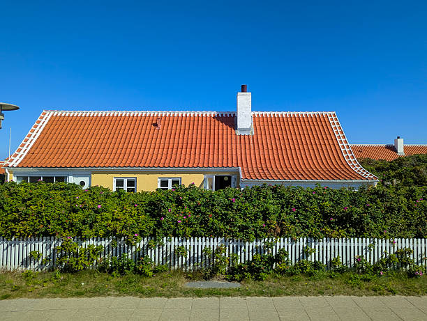 Stylish coastal residences in Nyborg, Denmark. The photo was taken at Østerøvej in Nyborg Denmark on March 14th 2024.