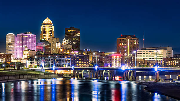 istock Des Moines, Iowa skyline by night 2235065546