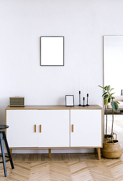 istock Minimalist poster frame mockup in Scandinavian interior 2235066049
