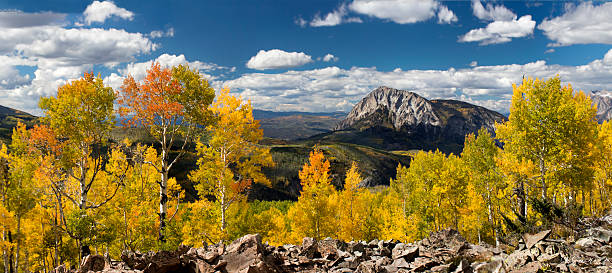 Amazing  Fall in Colorado Mountains. Aerial view