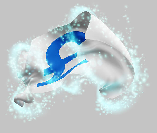 istock Pound, vector 3d flag in whirlwind of magical radiance 2235095778