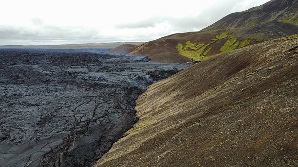 istock Solidified black lava field in Iceland after recent eruption 2235100618