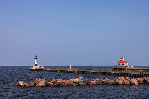 istock Two Breakwater Lighthouses On Lake Superior 2235118377