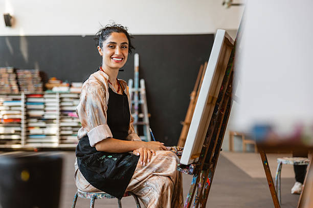 istock Young Middle Eastern Female Artist in Creative Studio 2235121446