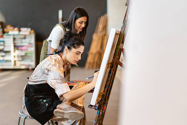 istock Middle Eastern Women Engaged in Art Class Creativity 2235121472