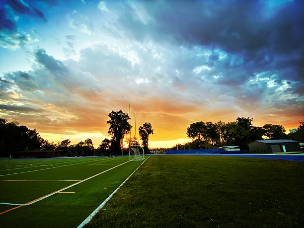 istock Sunset on a Football End Zone 2235131886