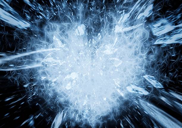 3D illustration background of abstract smoke and debris exploding in a science concept