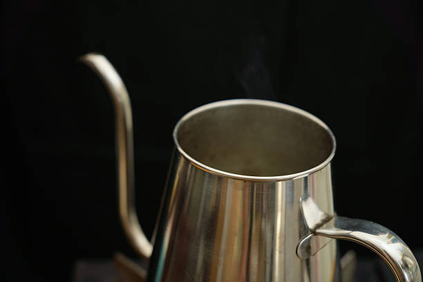istock Steam rising from the boiling water in the drip kettle. 2235141194