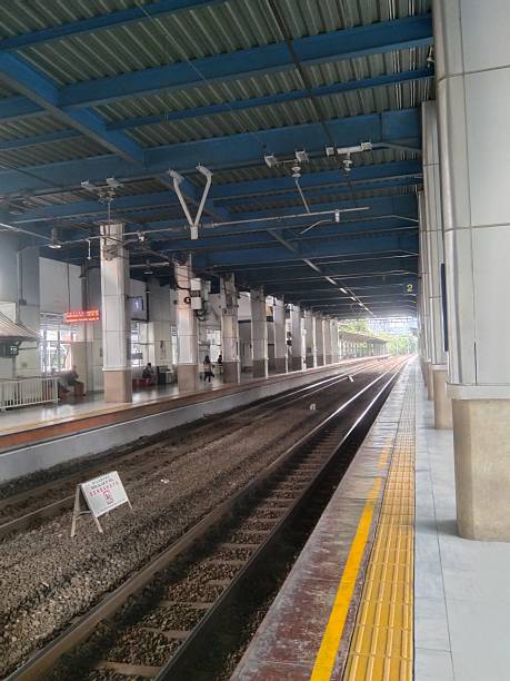 istock Empty Railway Platform at Palmerah Station in Jakarta, Indonesia 2235148971
