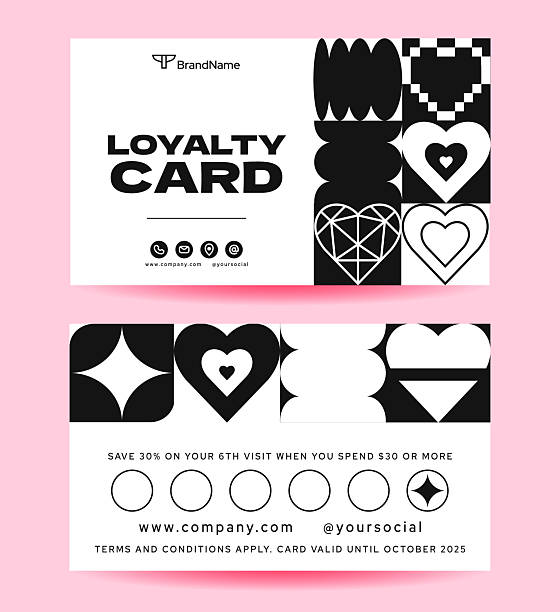 Loyalty Card Design with Geometric Hearts