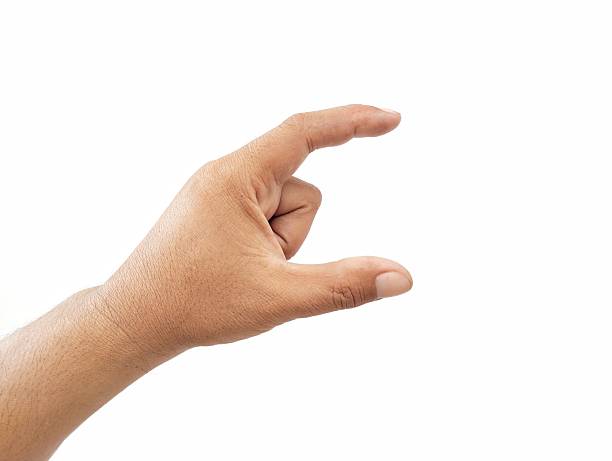 istock Man hand gesture holding something isolated on white background 2235153318
