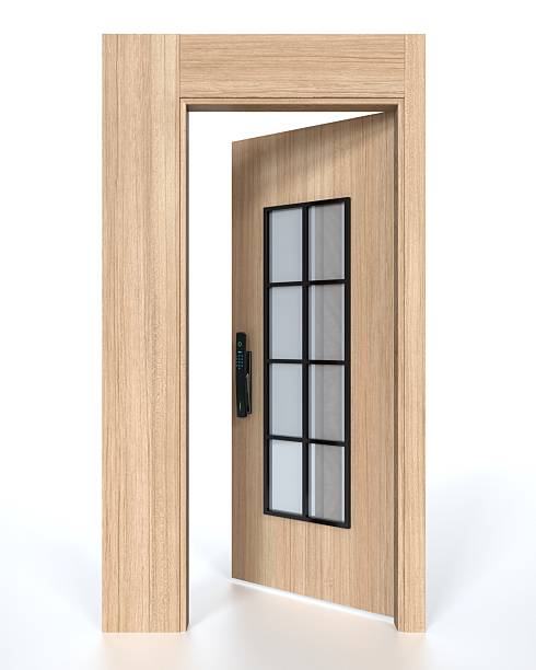 istock Wooden interior door with electronic lock 2235153376