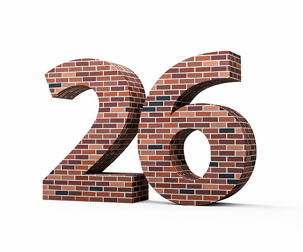 istock Bricks Wall Number Twenty Six 26 Digit Made Of Colored Wall Of Bricks 3D Illustration 2235156257