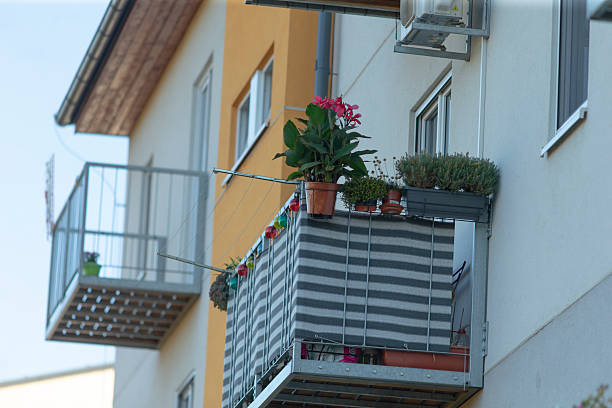 Charming City Balconies Adorned with Lush Greenery and Flowers