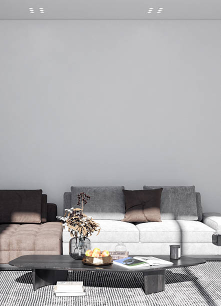 istock Large luxury modern bright interiors Living room mockup illustration 3D rendering image 2235168275