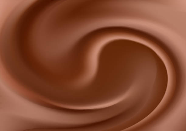 istock Brown chocolate background satin fabric texture abstract curtain curved lines, dark background 2235168365