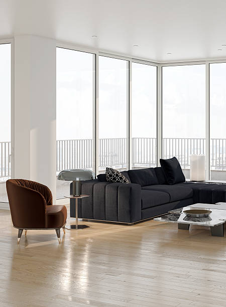 istock Large luxury modern bright interiors Living room mockup illustration 3D rendering image 2235168417
