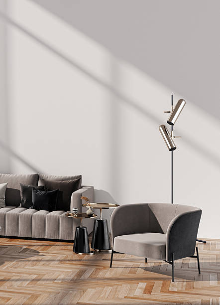 istock Large luxury modern bright interiors Living room mockup illustration 3D rendering image 2235168419