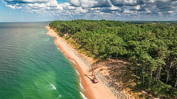 istock View from above excavator building stairs to the beach. 2235171650