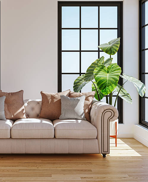 istock Large luxury modern bright interiors Living room mockup illustration 3D rendering image 2235173455