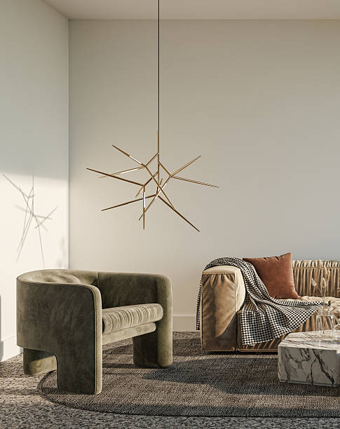 istock Large luxury modern bright interiors Living room mockup illustration 3D rendering image 2235173480