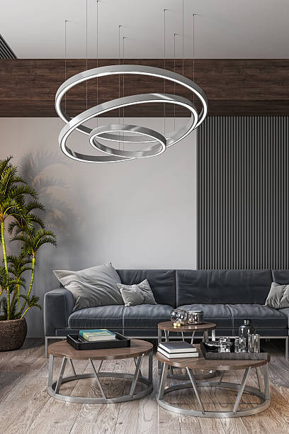 istock Large luxury modern bright interiors Living room mockup illustration 3D rendering image 2235173492