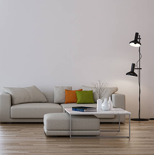 istock Large luxury modern bright interiors Living room mockup illustration 3D rendering image 2235173529