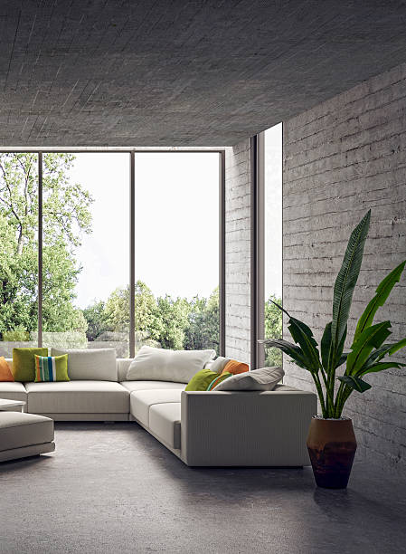 istock Large luxury modern bright interiors Living room mockup illustration 3D rendering image 2235173537