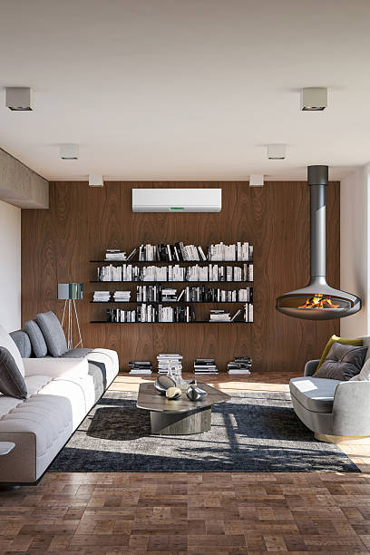 istock Large luxury modern bright interiors Living room mockup illustration 3D rendering image 2235173559