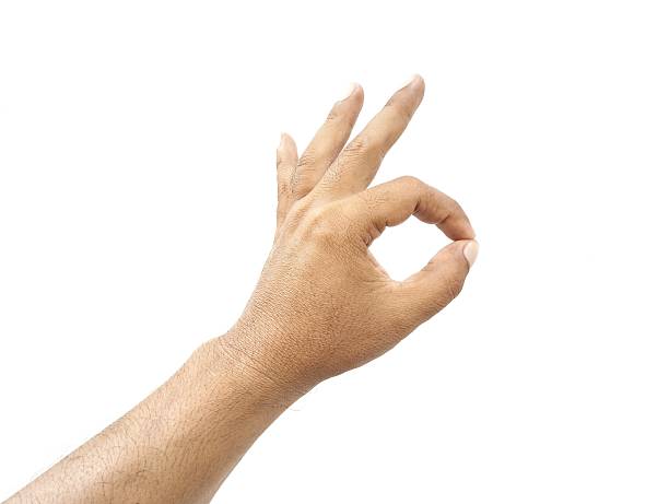 istock Man hand gesture sign OK isolated on white background 2235173957