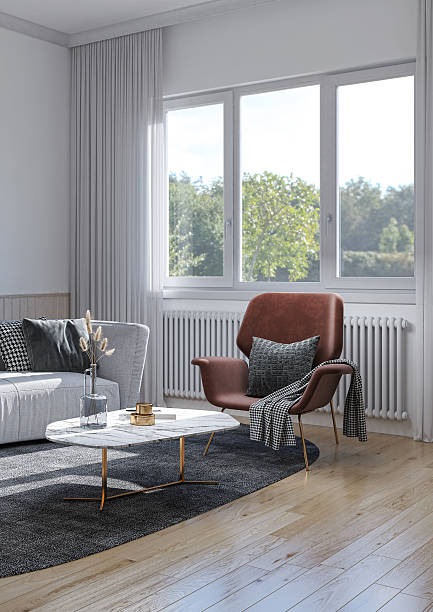 istock Large luxury modern bright interiors Living room mockup illustration 3D rendering image 2235175828