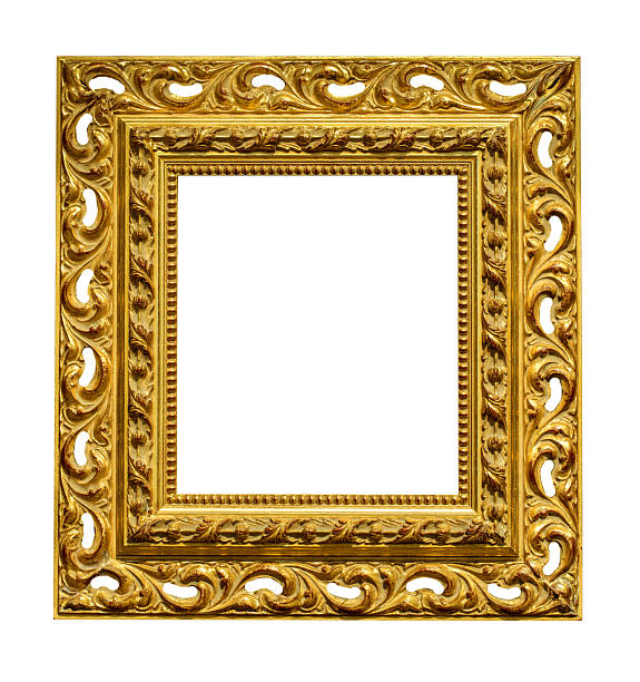 istock Golden ornate frame with transparent background for compositing 2235178213