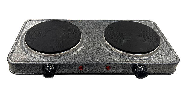 istock Double electric hot plate showing burners and controls on white background 2235178249