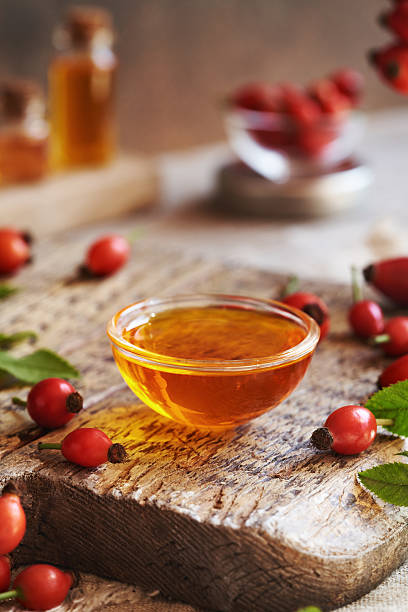 istock Rosehip seed oil in a glass bowl 2235178544