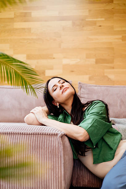 istock Confident woman taking a break, casual home portrait. 2235181747