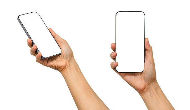 istock Asian woman holding mobile smartphone in hand for communication isolated on white background. 2235181908