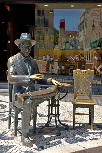 statue of Fernando Pessoa is a bronze statue in Lisbon, Portugal, placed at the Chiado Square, in front of the coffeehouse Café A Brasileira 28 May 2025 Lisbon Portugal