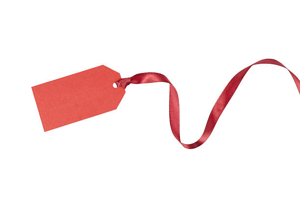 istock blank red gift tag with curly gift ribbon band isolated on white 2235195483