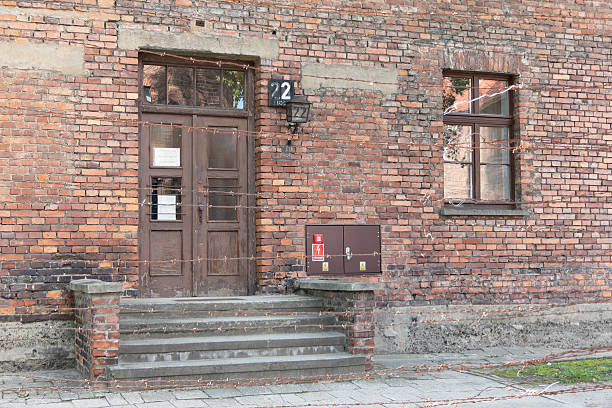 Auschwitz, Poland, August 6, 2025. Auschwitz Birkenau Concentration and Extermination Camp. Block 22