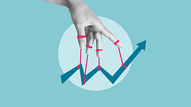 istock Hand and Increasing graph as arrow symbolizing future trends and Business development to success. Market Research analysis 2235202660
