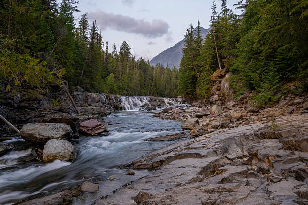 McDonald Falls and Creek are along the Going to the Sun Road in Glacier National Park
